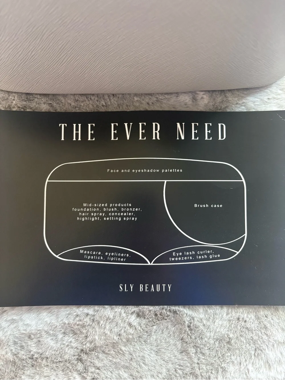 SLY Beauty The Ever Need Makeup Train Case Gray NWOT + Mirror & Brush Case